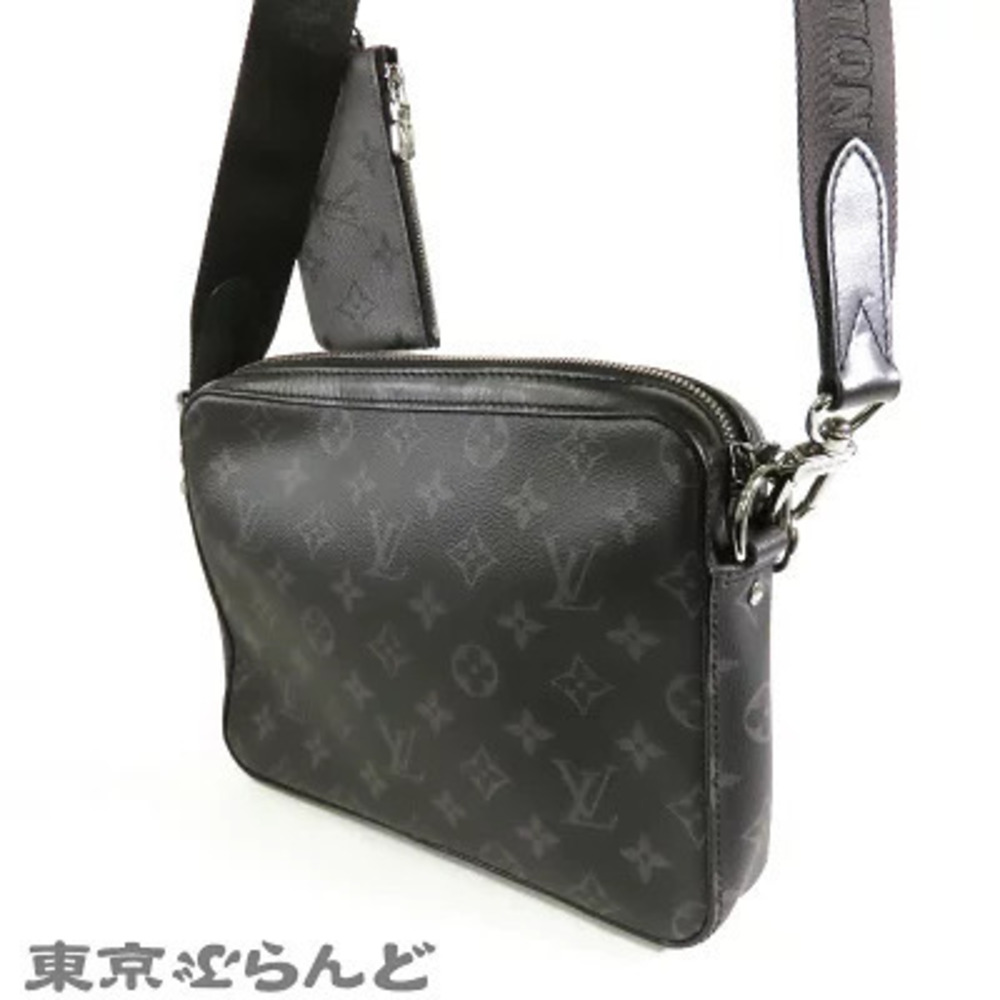 Louis Vuitton Eclipse Monogram Bag Trio Shoulder Black Gray Messenger Black Gray